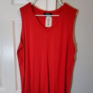 Red v-neck very soft shell